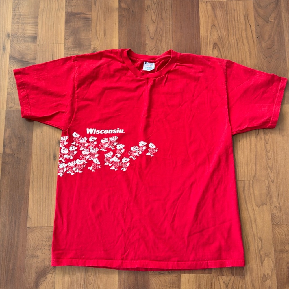 Wisconsin Badgers College T Shirt Champion Size XL